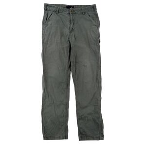 Lost Enterprises Cargo Pants Mens 32x30 Green Regular Fit Stretch Canvas Y2K